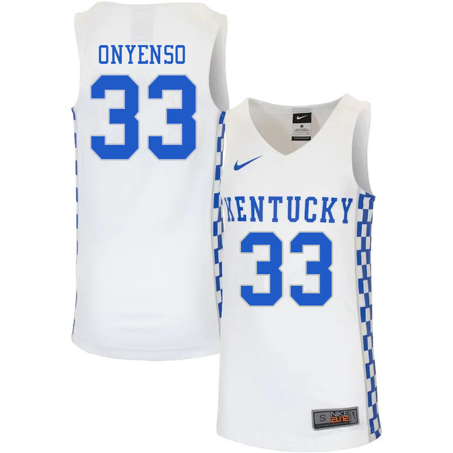Men #33 Ugonna Onyenso Kentucky Wildcats College Basketball Jerseys Sale-White - Click Image to Close